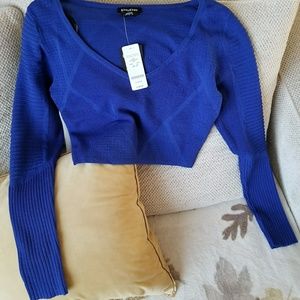 NWT bebe knit blue crop top